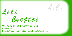 lili csejtei business card